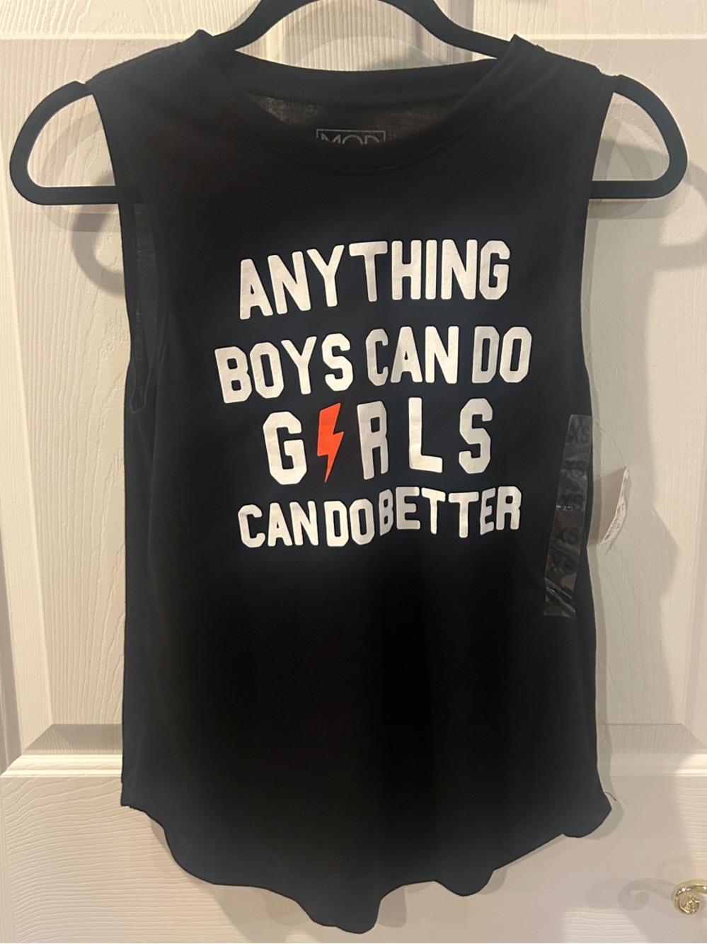 Modern Lux Black Juniors' Graphic Tank-Anything Boys Can Do Girls Can Do Better